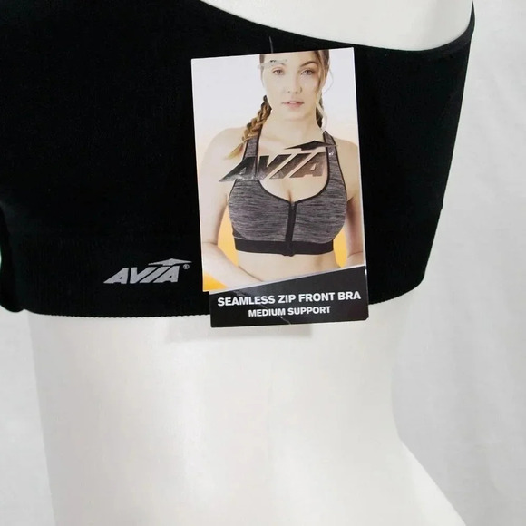 Avia Seamless Zip Front‎ Close Zip Up Wire Free Bra - Picture 4 of 5